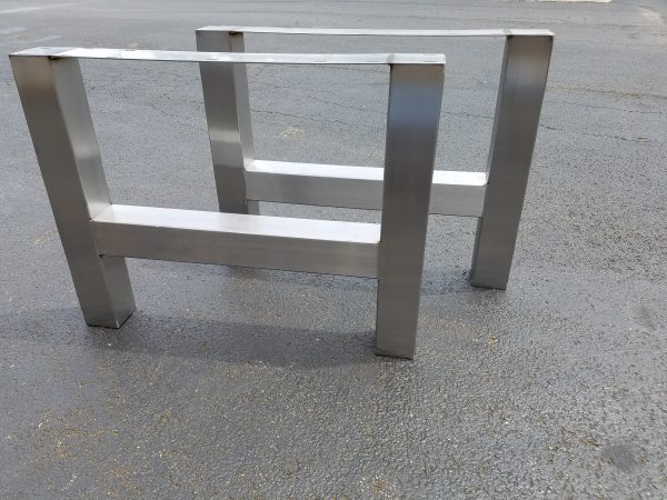 H-Frame Style Brushed Stainless Steel Conference Table Legs