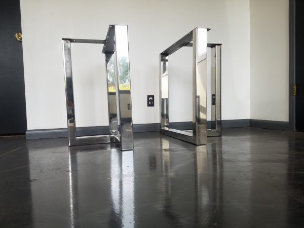 Polished Stainless Steel Metal T-Shaped Table Legs for Kitchen Table