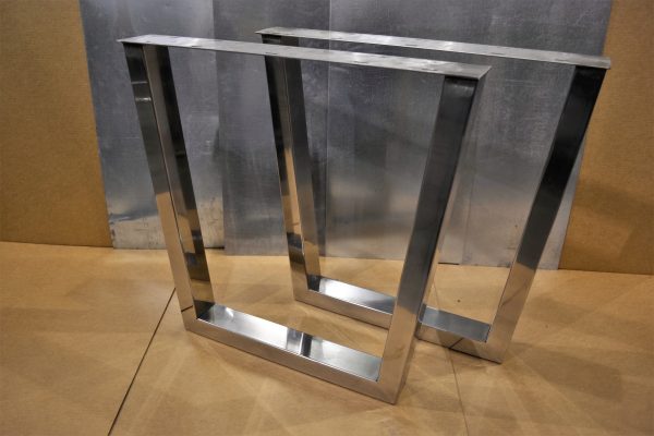 Custom polished stainless steel tapered conference table legs