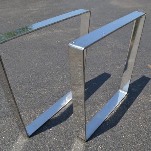 Polished Stainless Steel Bent Metal Table Legs for Desk