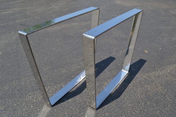 Polished Stainless Steel Bent Metal Table Legs for Desk