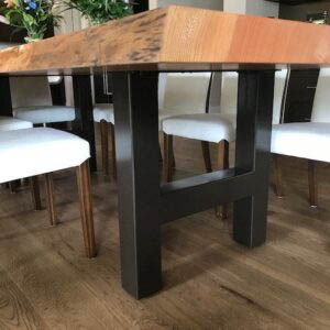 H-Frame Style Metal Table Legs for Live Edge Wood Dining Table