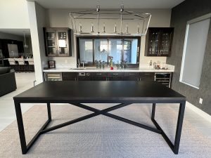 Square X-Frame Metal Table Base for Contemporary Kitchen