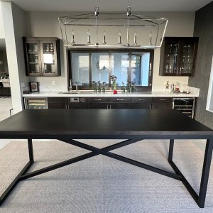 Square X-Frame Metal Table Base for Contemporary Kitchen