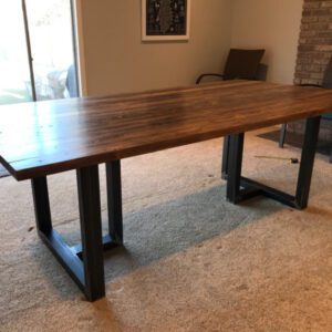 T-Shaped Metal Table Legs with Wood Top