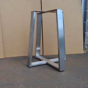 Brushed Stainless Steel Tapered Table Base for round or square tops