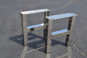 Polished Stainless Steel H-Frame Metal Table Legs for desk