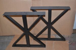 Vertical X-Frame Style Metal Table Legs for dining table