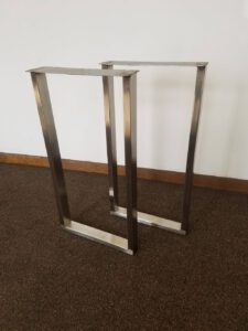 Brushed Stainless Steel Rectangular Style Metal Table Legs for console table