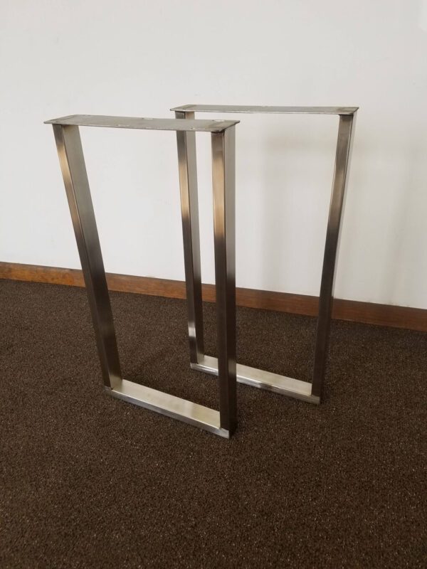 Brushed Stainless Steel Rectangular Style Metal Table Legs for console table