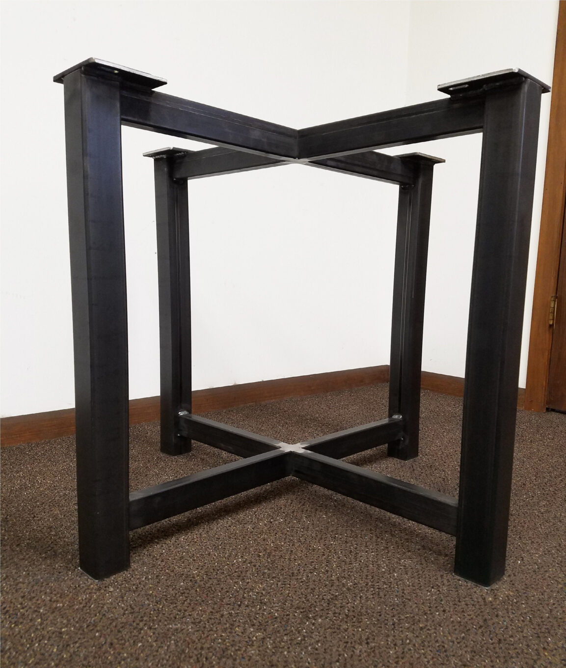 Rectangular Trestle Style Metal Table Base, Metal Table Legs