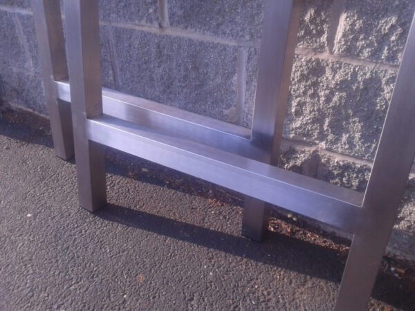 Brushed Stainless Steel Metal Table Legs, H-Frame Style