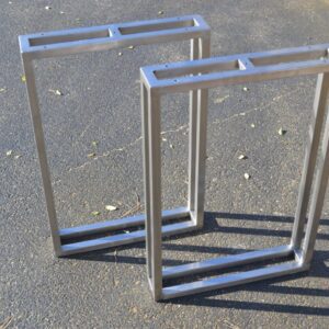 Contemporary 3D rectangular Brushed Stainless Steel Metal Table Legs