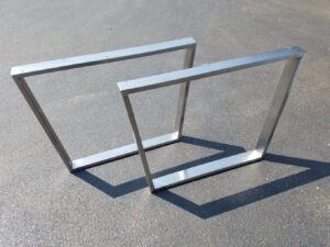 Modern Brushed Stainless Steel Rectangular Tapered Style Metal Table Legs for Conference Table