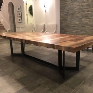 Flat Bar Style Metal Table Base for Heavy Wood Dining Table
