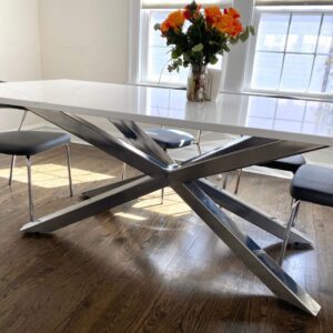 Spider Style Metal Table Base with stone top