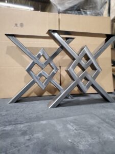 Inverted Diamond Style Metal Coffee Table Legs