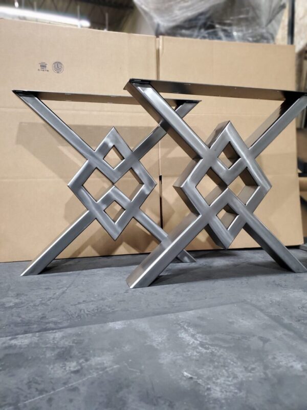 Inverted Diamond Style Metal Coffee Table Legs