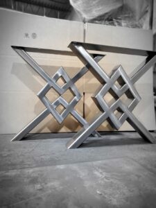 Inverted Diamond Style Metal Bench Legs