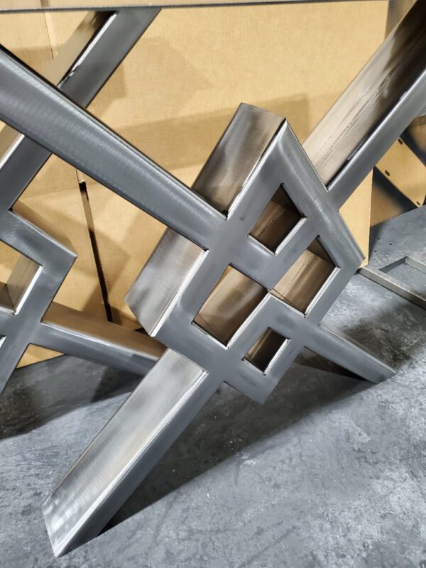 Inverted Diamond Style Metal Dining Table Legs