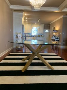 Cross-X Style Metal Table Base for Glass Kitchen Table