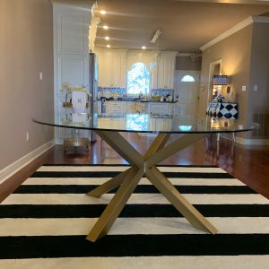 Cross-X Style Metal Table Base for Glass Kitchen Table