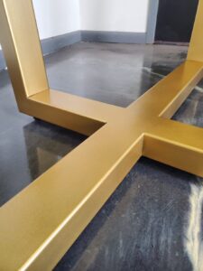 Rectangular Tapered Style Brass Metal Table base