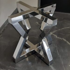 Hourglass Style Polished Stainless Steel Table Base