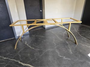 Rolled Arch Style Metal Table Base for Wood Dining Table