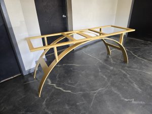 Rolled Arch Style Metal Table Base for Stone Dining Table