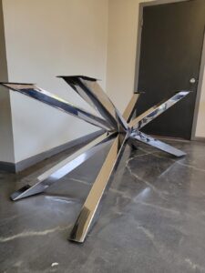 Polished Stainless Steel Spider Style Metal table Base