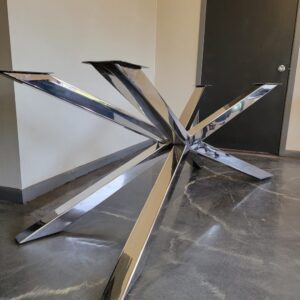 Polished Stainless Steel Spider Style Metal table Base