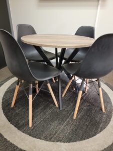 V-Style Metal Table Base, Metal Table Legs, with wood top