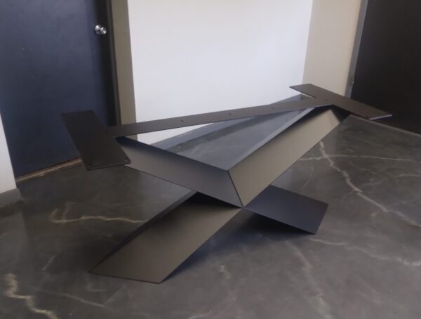 Metal Dining Table Base, Folded X Style For Wood Top