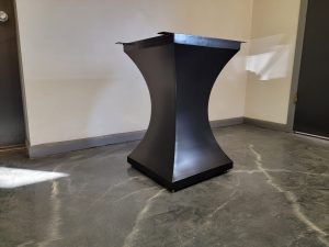 Metal Trestle Base, rolled hourglass style