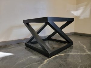 Square Z-Shaped Metal Side Table Base