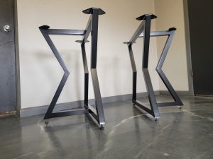 custom trestle bases, custom-built table frame