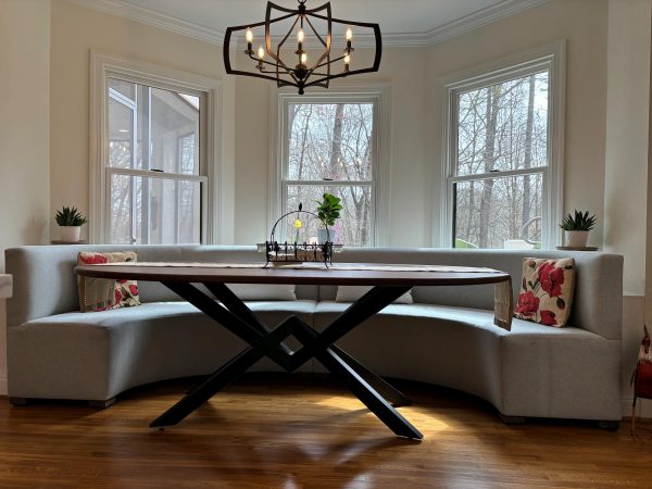 Diamond Spider Style Metal Kitchen Table Base with Oval Wood Top
