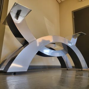 Testudo Style Metal Table Base for Stone Dining Table