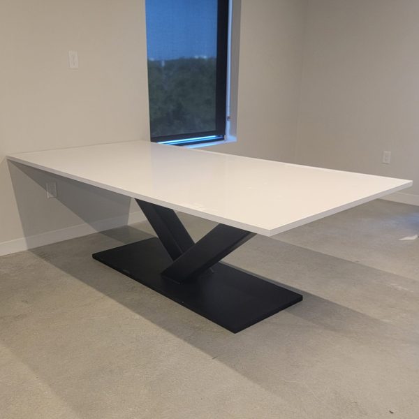 Converge XL Style Metal Table Base for Stone Kitchen Table