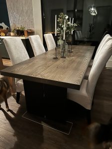 Double Plate Style Metal Table Legs for Live Edge wood dining table