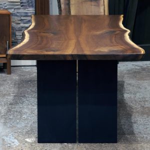 Double Plate metal table legs for live edge wood conference table
