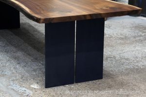 Double Plate metal table legs for live edge wood Dining table