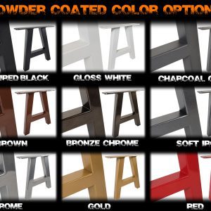 Powder Coated color options for custom metal table legs and bases, options 2 of 2