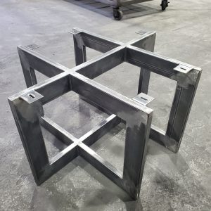 Intersecting Rectangles Style Metal Table Base for Wood Top