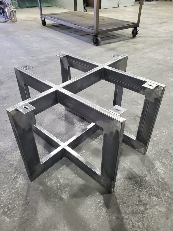 Intersecting Rectangles Style Metal Table Base for Wood Top