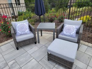 Slat Style Outdoor Side Table For Pool Deck