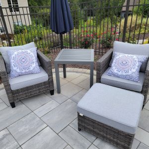 Slat Style Outdoor Side Table For Pool Deck