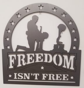 Freedom Isn't Free Metal Wall Art with Brushed Finish