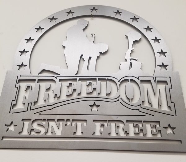 Freedom Isn't Free Metal Wall Art with Brushed Finish